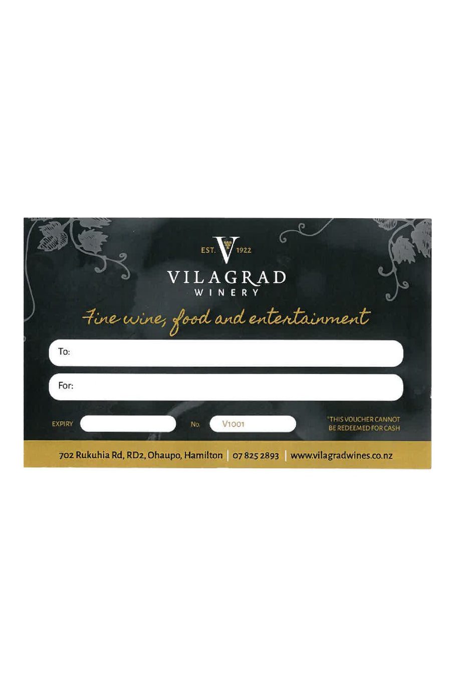 Vilagrad $150 Gift Voucher